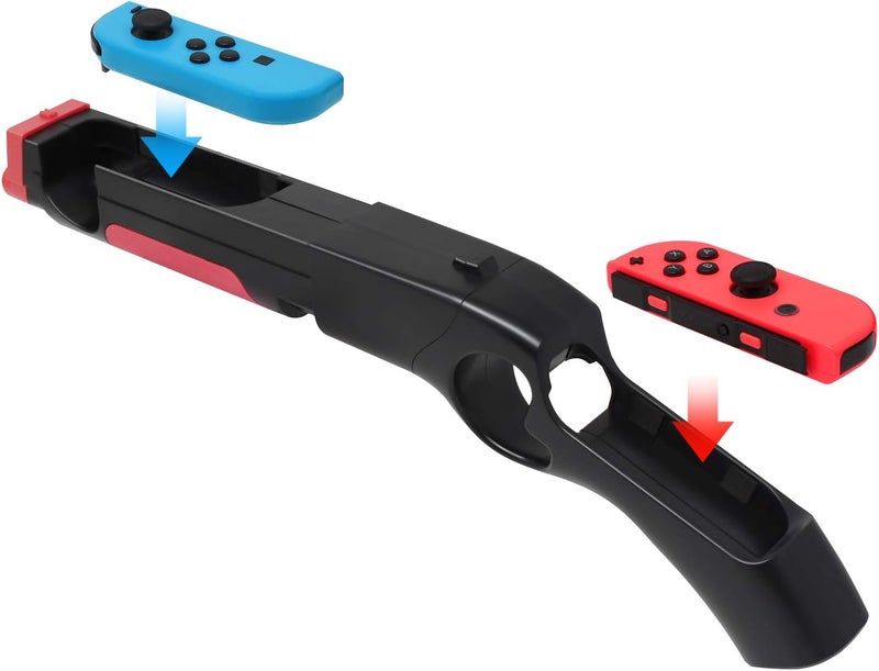 FYOUNG Game Gun Controller for Nintendo Switch/Switch OLED Hand Grips Shooting Games for Wolfenstein 2: The New Colossus, for Big Buck Hunter Arcade - Compatible with Joy Cons and Other Shooting Games - Image 2